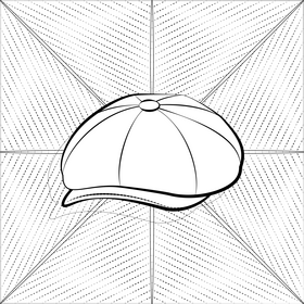 Newsboy cap black and white vector