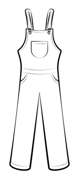 Overall black and white clipart