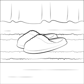 Slippers black and white vector