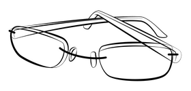 Spectacles black and white clipart