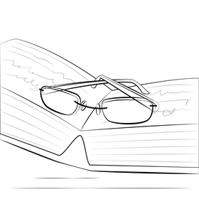 Spectacles black and white vector