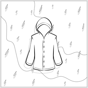 Raincoat black and white vector