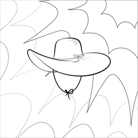 Sun hat black and white vector