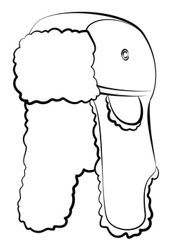 Trapper hat black and white clipart