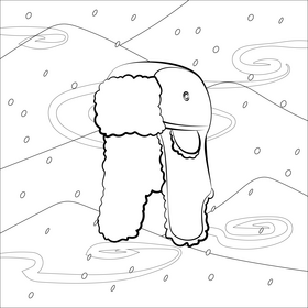 Trapper hat black and white vector