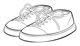 Sneakers black and white clipart