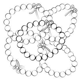 Beads bracelet black and white vector
