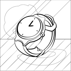 Watch black and white vector