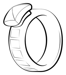 Ring black and white clipart