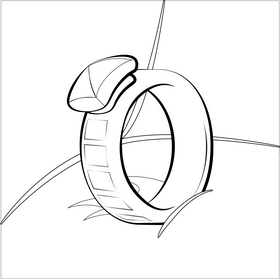 Ring black and white vector