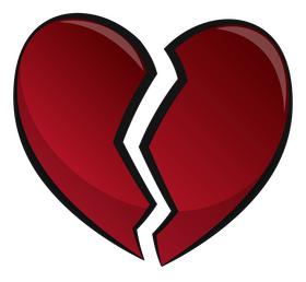 Broken heart emoji, emoticon clipart