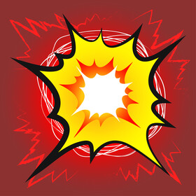 Collision, explosion emoji, emoticon vector