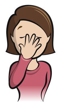 Facepalm woman emoji, emoticon clipart