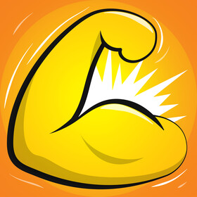 Muscle Emoji vector - for free download
