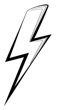 Lightning bolt emoji, emoticon drawing black and white clipart