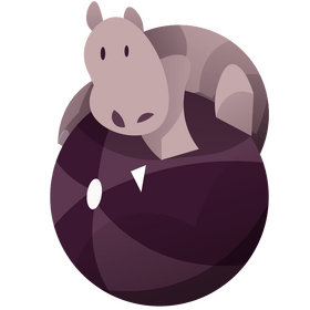Hippo playing ball clipart