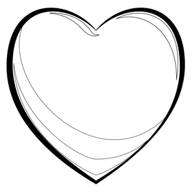 Heart emoji, emoticon drawing black and white clipart