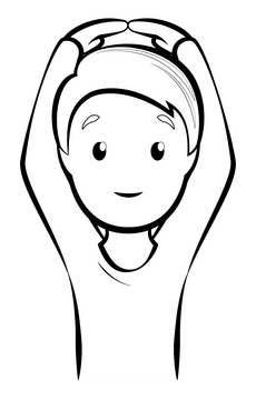 Man gesturing OK emoji, emoticon drawing black and white clipart