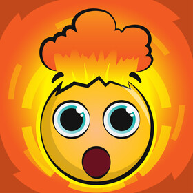 Mind blown, head explode emoji, emoticon, smiley vector