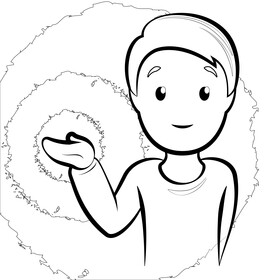 Man tipping hand emoji, emoticon black and white vector