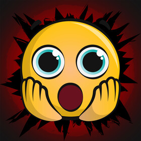Shocked emoji, emoticon, smiley vector
