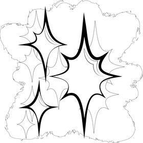 Sparkle emoji, emoticon black and white vector