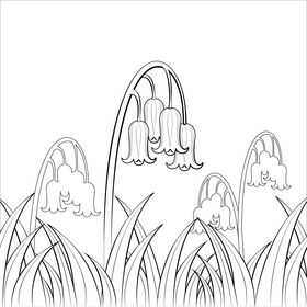 Bluebell black and white vector