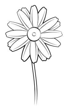 Daisy black and white clipart