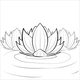 Lotus black and white vector
