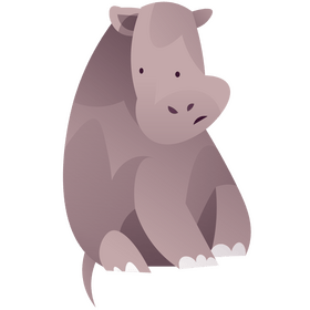 Hippo sitting clipart