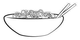 Noodles black and white clipart