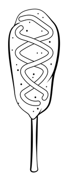 Corndog black and white clipart