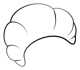 Croissant black and white clipart