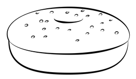 Bagel bread black and white clipart