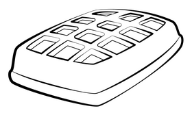 Waffle black and white clipart