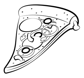 Pizza black and white clipart