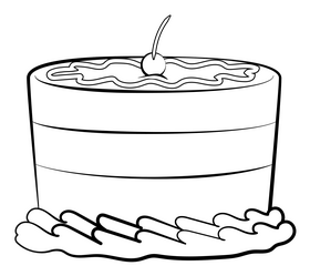 Cake black and white clipart