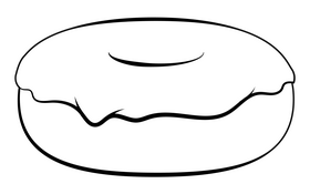 Donut black and white clipart