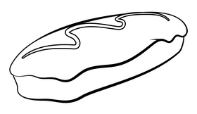 Eclair black and white clipart