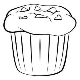 Muffin with heart black and white clipart free download