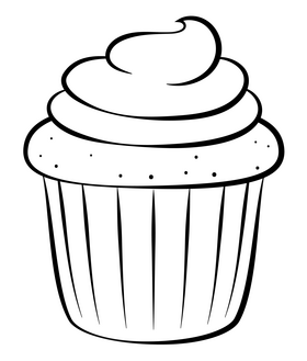 Romantic cupcake black and white clipart free download