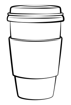 Coffee black and white clipart