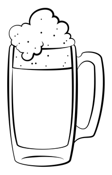 Beer black and white clipart