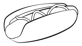 Hot dog black and white clipart