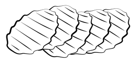 Chips black and white clipart
