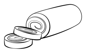 Roll cake black and white clipart