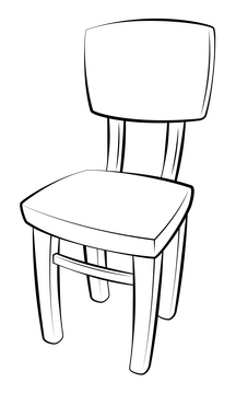 Chair drawing black and white clipart