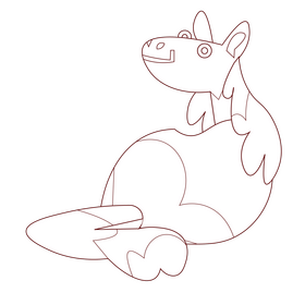 Horse lazy cartoon black and white clipart