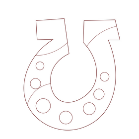 Horseshoe black and white clipart