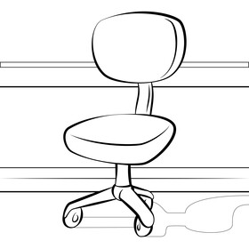 Office chair black and white vector